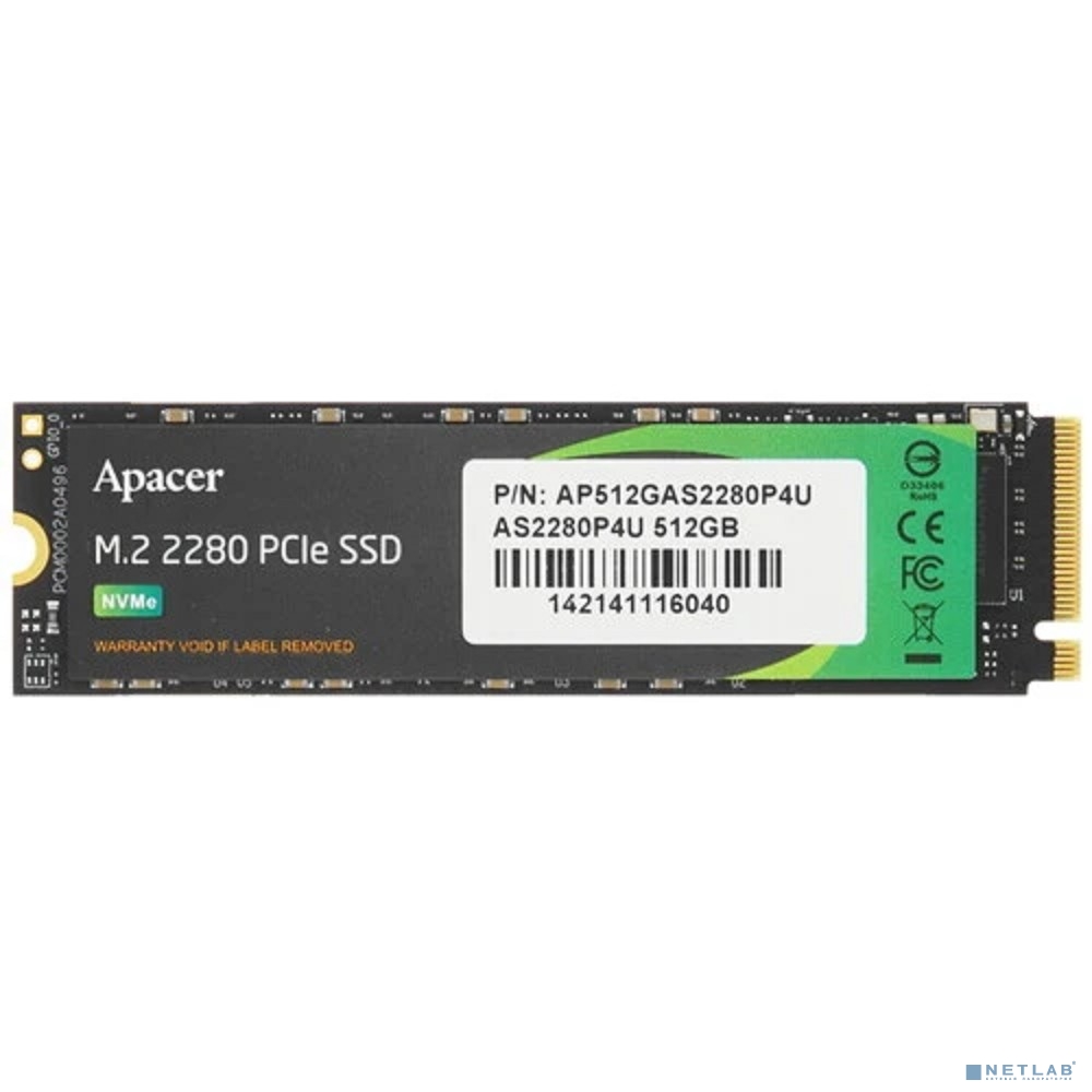 M.2 2280 512GB Apacer AS2280P4U Client SSD AP512GAS2280P4U-1 PCIe Gen3x4 with NVMe
