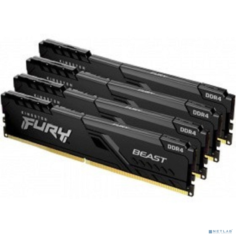Kingston DRAM 128GB 3200MHz DDR4 CL16 DIMM (Kit of 4) FURY Beast Black EAN: 740617319811 (KF432C16BBK4/128)