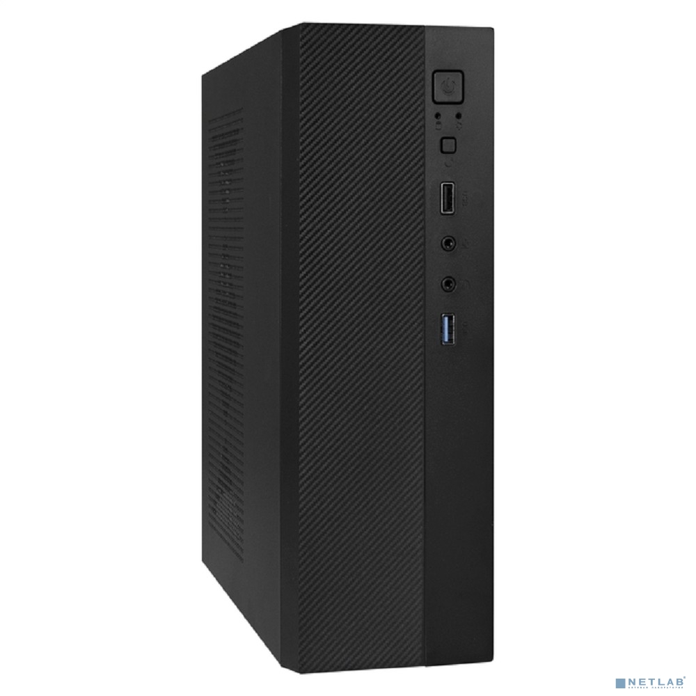 Exegate EX291268RUS Корпус Desktop ExeGate MI-301U-200 (mATX/mini-ITX, 1U-F200S 4см, 1*USB+1*USB3.0, аудио, черный)