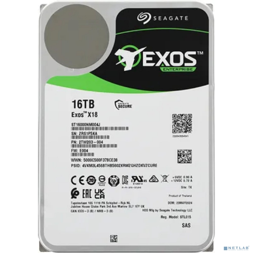 16TB Seagate Exos X18 (ST16000NM004J)
