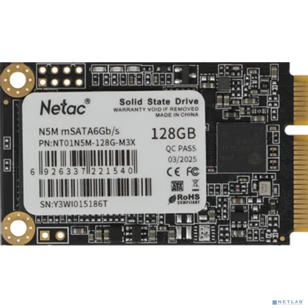 Накопитель SSD Netac mSata N5M 128GB NT01N5M-128G-M3X TLC
