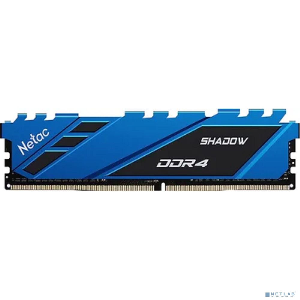 DIMM DDR4 8Gb PC25600 3200MHz CL16 Netac Shadow Blue с радиатором RTL (NTSDD4P32SP-08B)