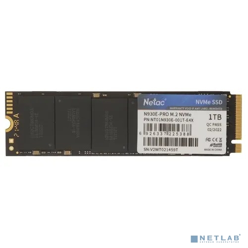 Твердотельный накопитель Netac N930E Pro PCIe 3 x4 M.2 2280 NVMe 3D NAND SSD 1TB, NT01N930E-001T-E4X