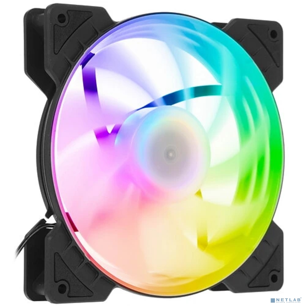 Powercase Вентилятор (M6-14-LED) 5 color LED 140 x 140 х 25 мм (100шт./кор, Molex, 900±10% об/мин) Bulk M6-14-LED