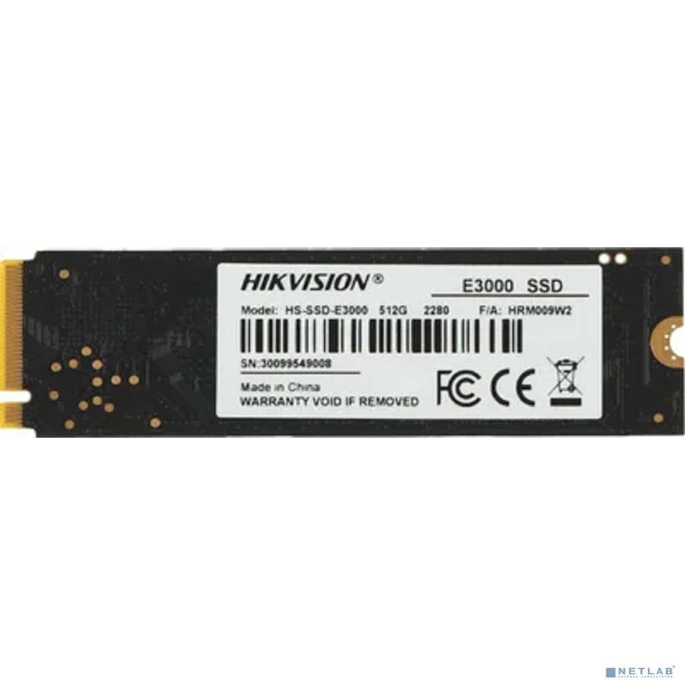 SSD M.2 HIKVision 512GB E3000 Series <HS-SSD-E3000/512G> (PCI-E 3.0 x4, up to 3500/1800MBs, 3D NAND, 224TBW, NVMe, 22x80mm)