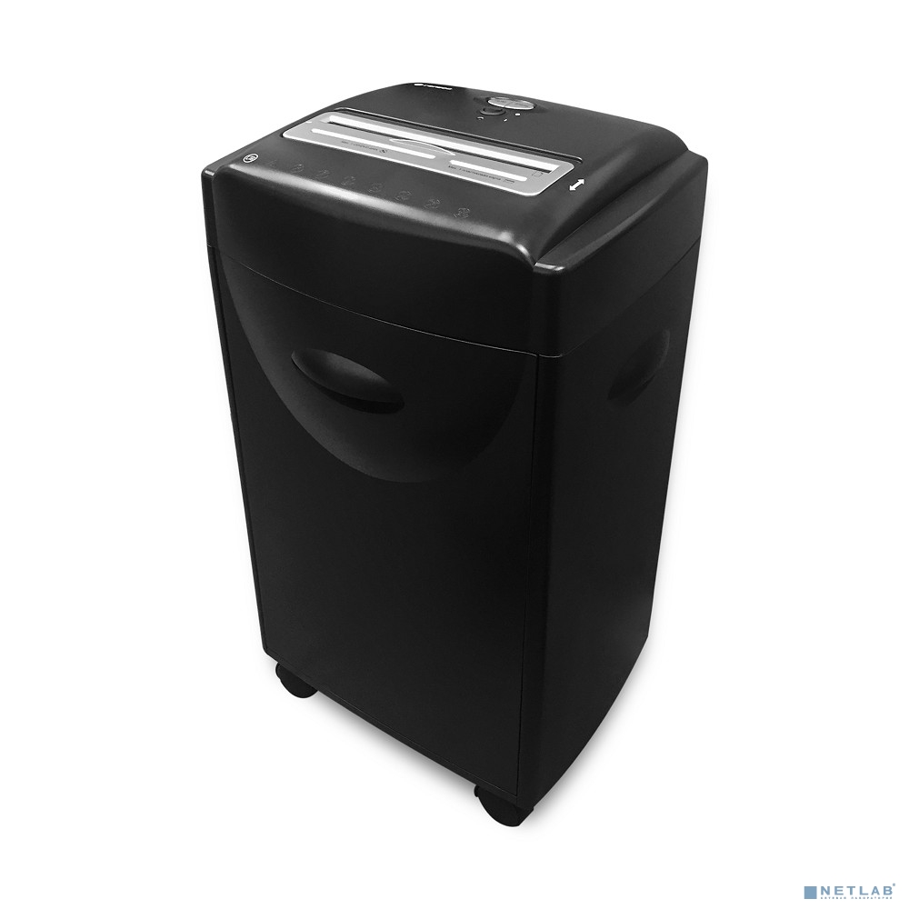 ГЕЛЕОС Уничтожитель документов УМ42-4, DIN P-4 (4 ур-нь секр.), фрагмент 3,9х30мм, 18-21 лист (70г/м2), CD/пл.карты/скрепки/скобы, 42 литра