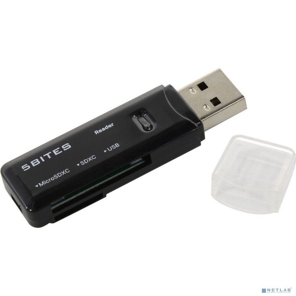 5bites Устройство ч/з карт памяти RE3-200BK USB3.0 Card reader / SD / TF / USB PLUG / BLACK