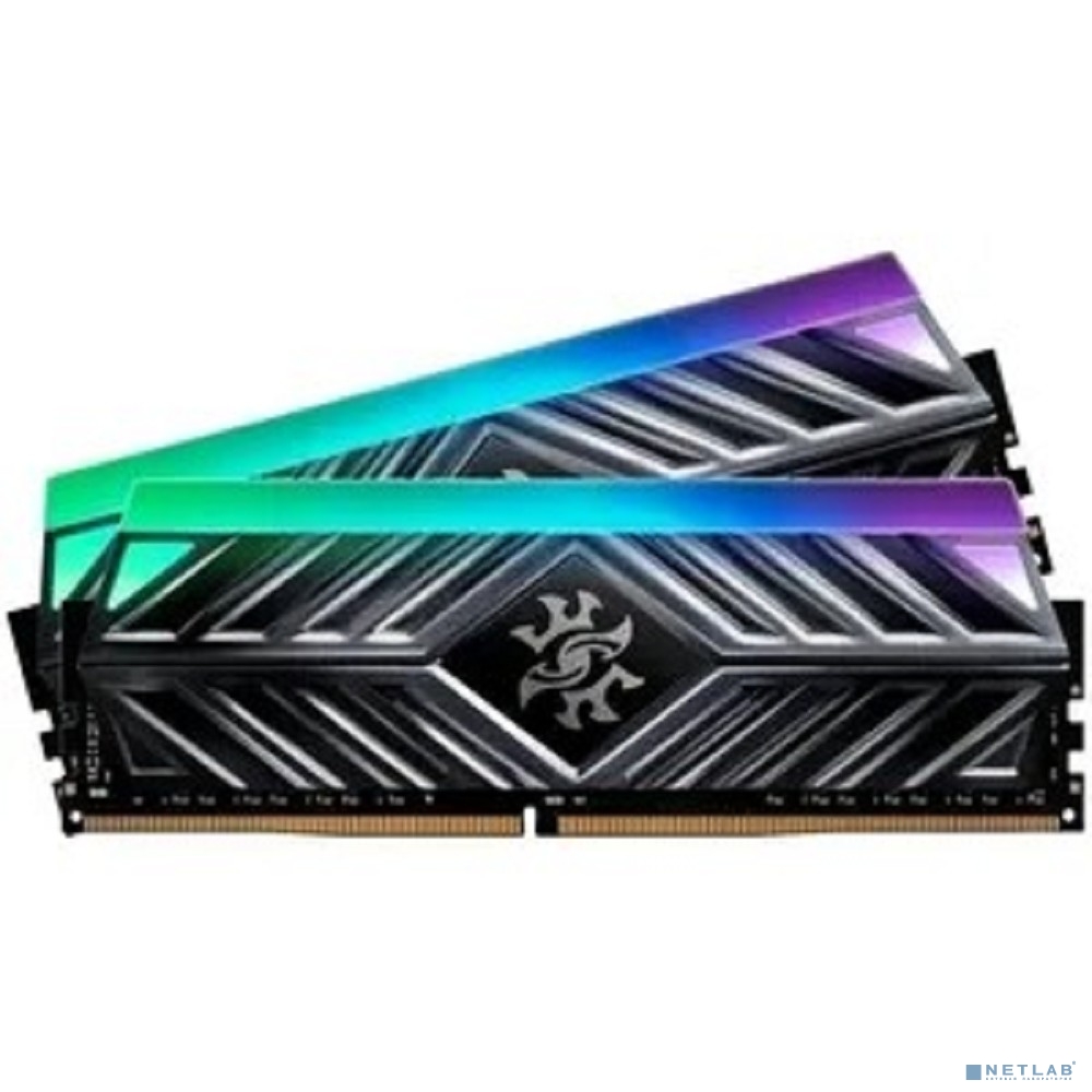 A-data DDR4 32GB (2x16GB) DDR4 UDIMM, XPG SPECTRIX D41, 3200MHz CL16-20-20, 1.35V, RGB, Серый Радиатор