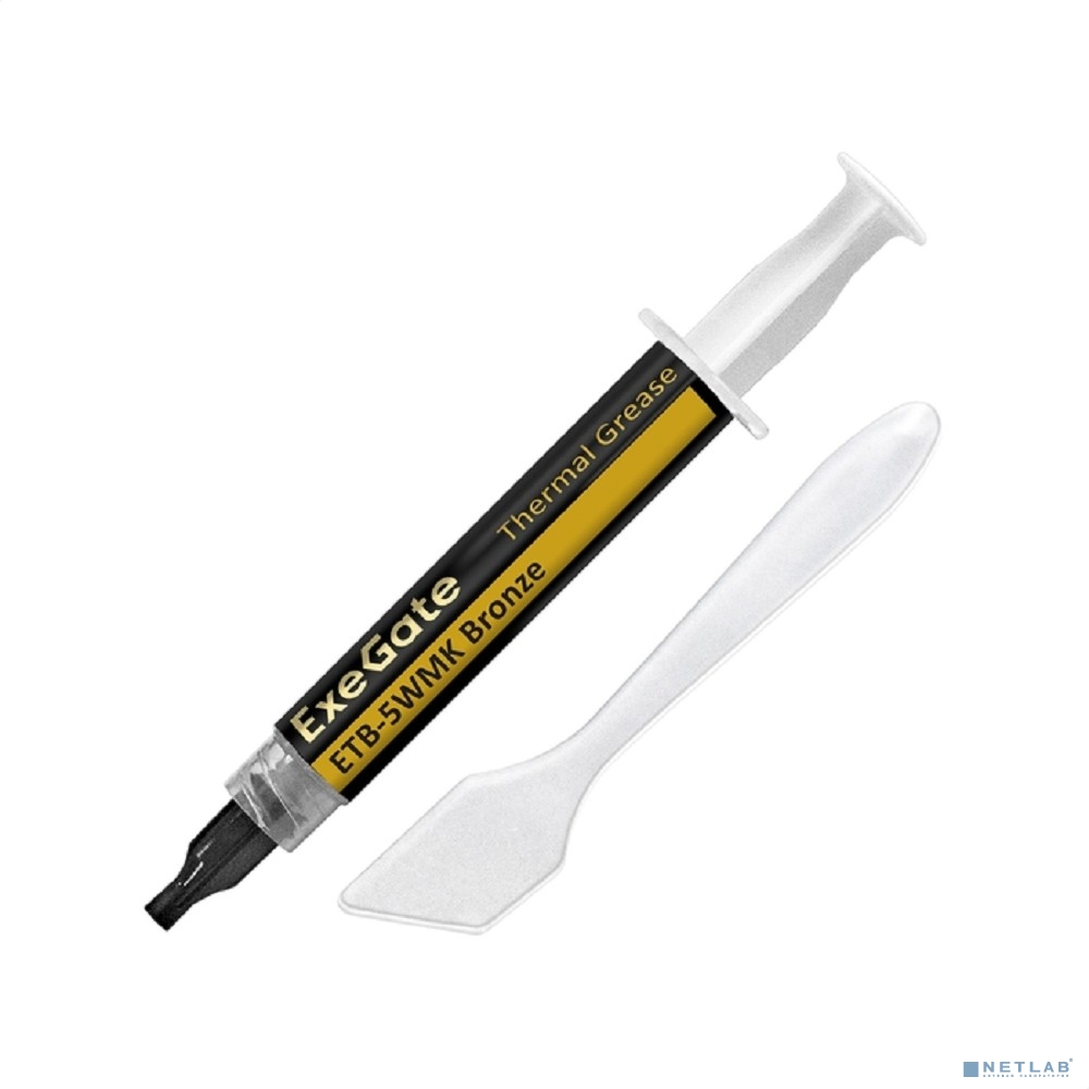 Exegate EX293374RUS Термопаста ExeGate ETB-5WMK Bronze (4,9 Вт/(м•К), 1.5г, шприц с лопаткой)
