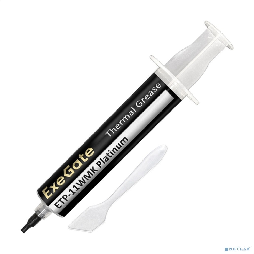 Exegate EX293373RUS Термопаста ExeGate ETP-11WMK Platinum (11 Вт/(м•К), 30г, шприц с лопаткой)