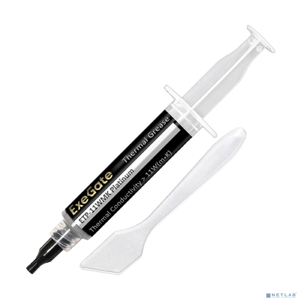 Exegate EX293372RUS Термопаста ExeGate ETP-11WMK Platinum (11 Вт/(м•К), 8г, шприц с лопаткой)