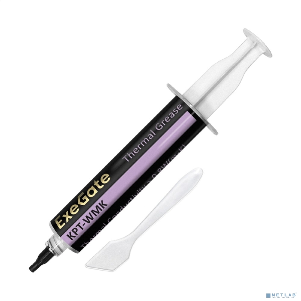 Exegate EX293380RUS Термопаста ExeGate KPT-WMK (0,8 Вт/(м•К), 20г, шприц с лопаткой)