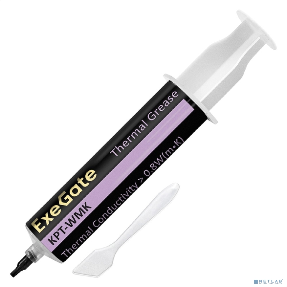 Exegate EX293381RUS Термопаста ExeGate KPT-WMK (0,8 Вт/(м•К), 50г, шприц с лопаткой)