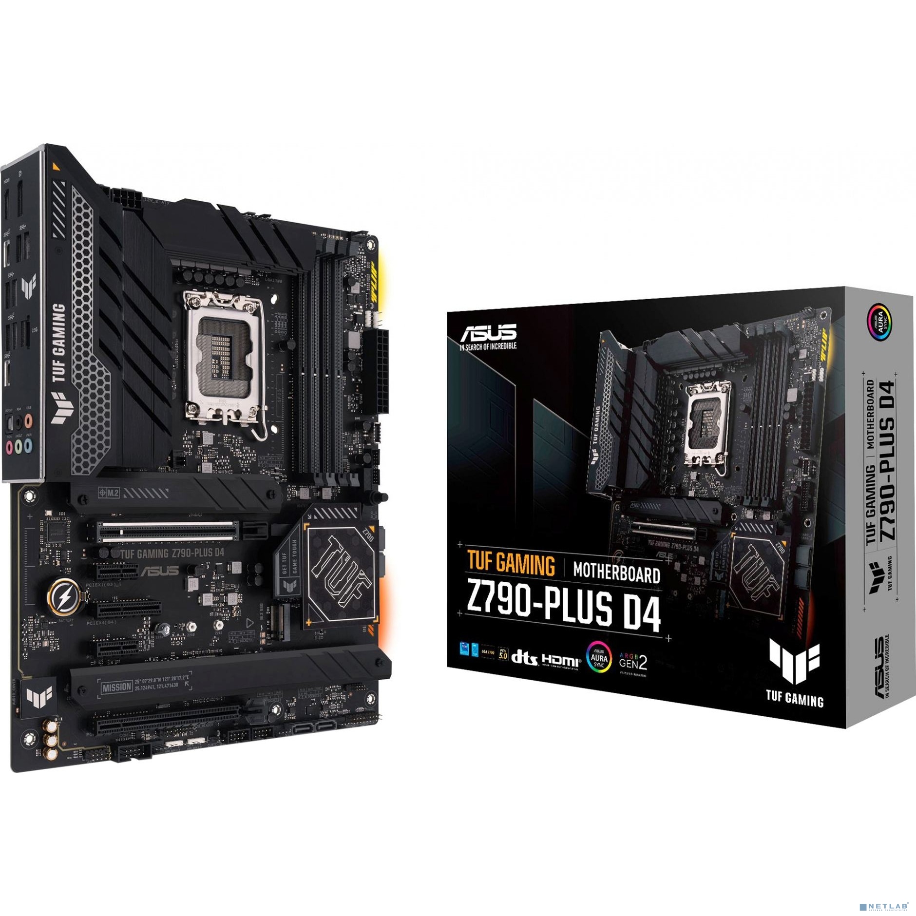 ASUS TUF GAMING Z790-PLUS D4 (Socket 1700, ATX, 4xDDR4(128GB), DP/HDMI, 1xPCIe 5.0x16/1xPCIe 4.0x16/1xPCIe 4.0x4, 2xPCIe 3.0, 1xLAN (2.5GbE), 4xSATA 6Gb/s, 4xM.2, 2xType-C, 6xUSB 3.2)