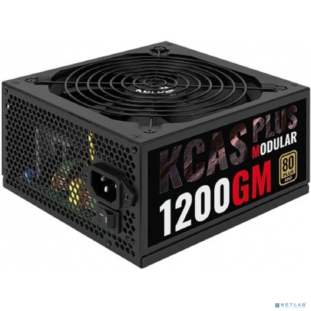 Блок питания Aerocool KCAS PLUS 1200GM (V2), 1200Вт, 140мм, черный, retail