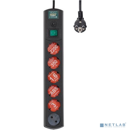 Сетевой фильтр Most LRG, 1.6м, черный