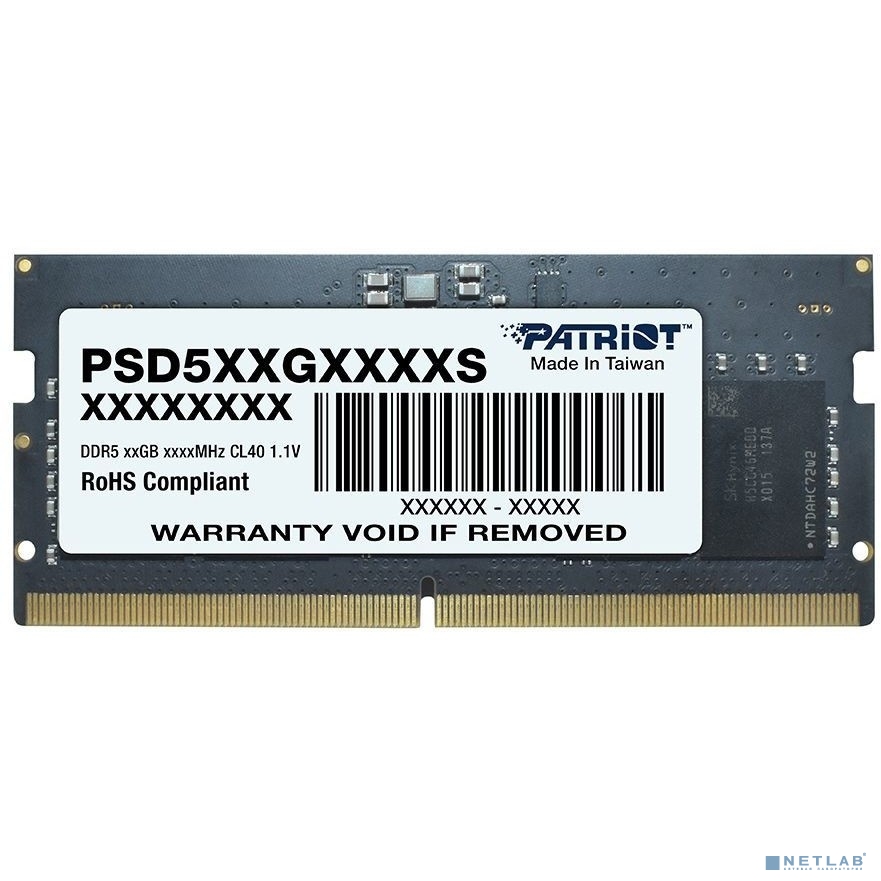 Память DDR5 16Gb 4800MHz Patriot PSD516G480081S RTL PC5-38400 CL40 SO-DIMM 260-pin 1.1В dual rank