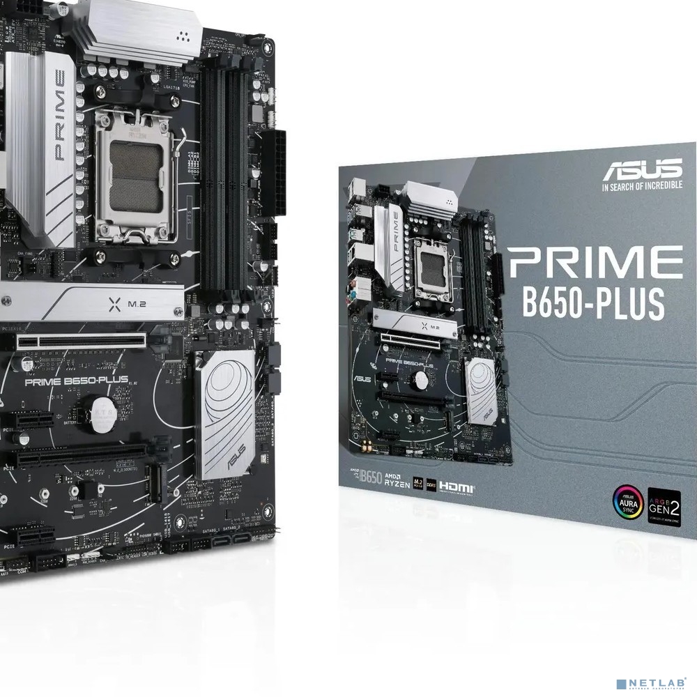 ASUS PRIME B650-PLUS (Socket AM5, ATX, 4xDDR5(128GB), DP/HDMI, 2xPCIe 4.0x16/2xPCIe 4.0, 1xLAN (2.5GbE), 4xSATA 6Gb/s, 2xM.2, 1xM.2 E key, 1xType-C, 5xUSB 3.2, 2xUSB 2.0)