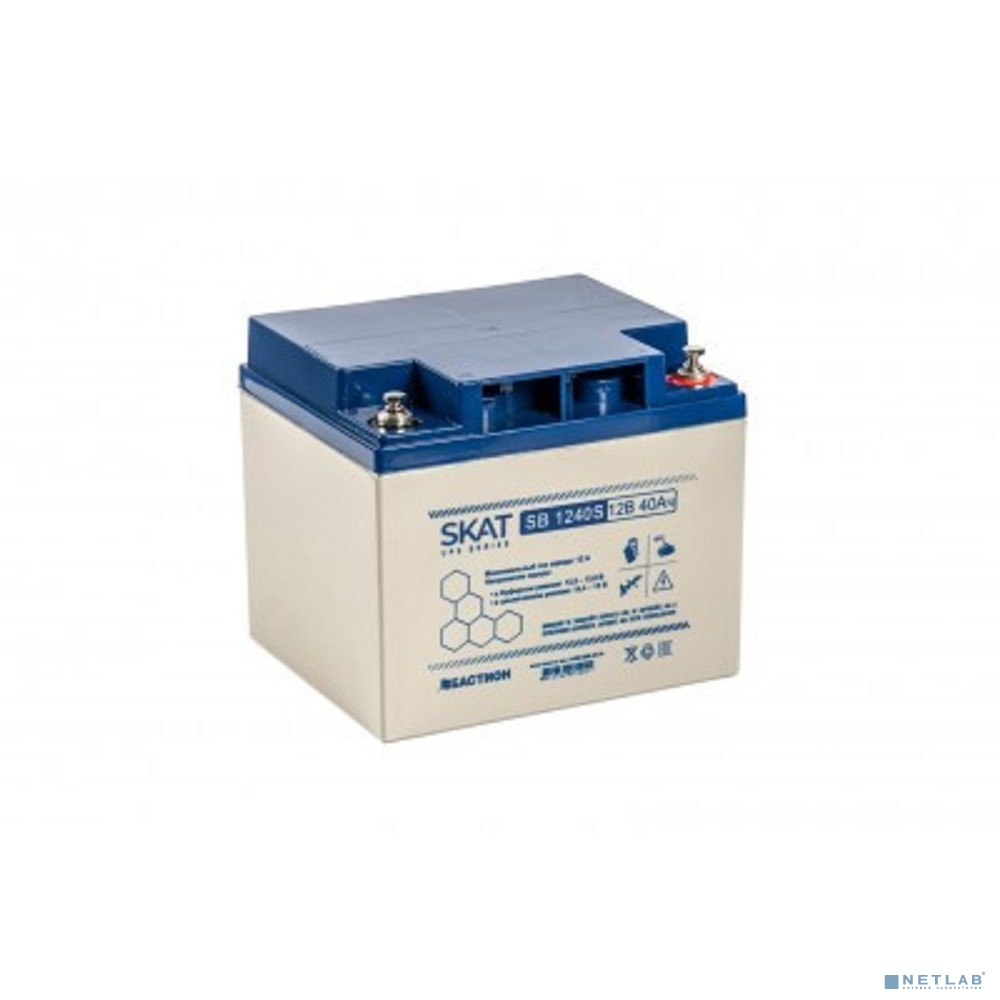АКБ БАСТИОН SKAT SB 1240S AGM 12V 40Ач I зар.12.6А, клеммы под болт М6, гарантия 18 мес (8971)
