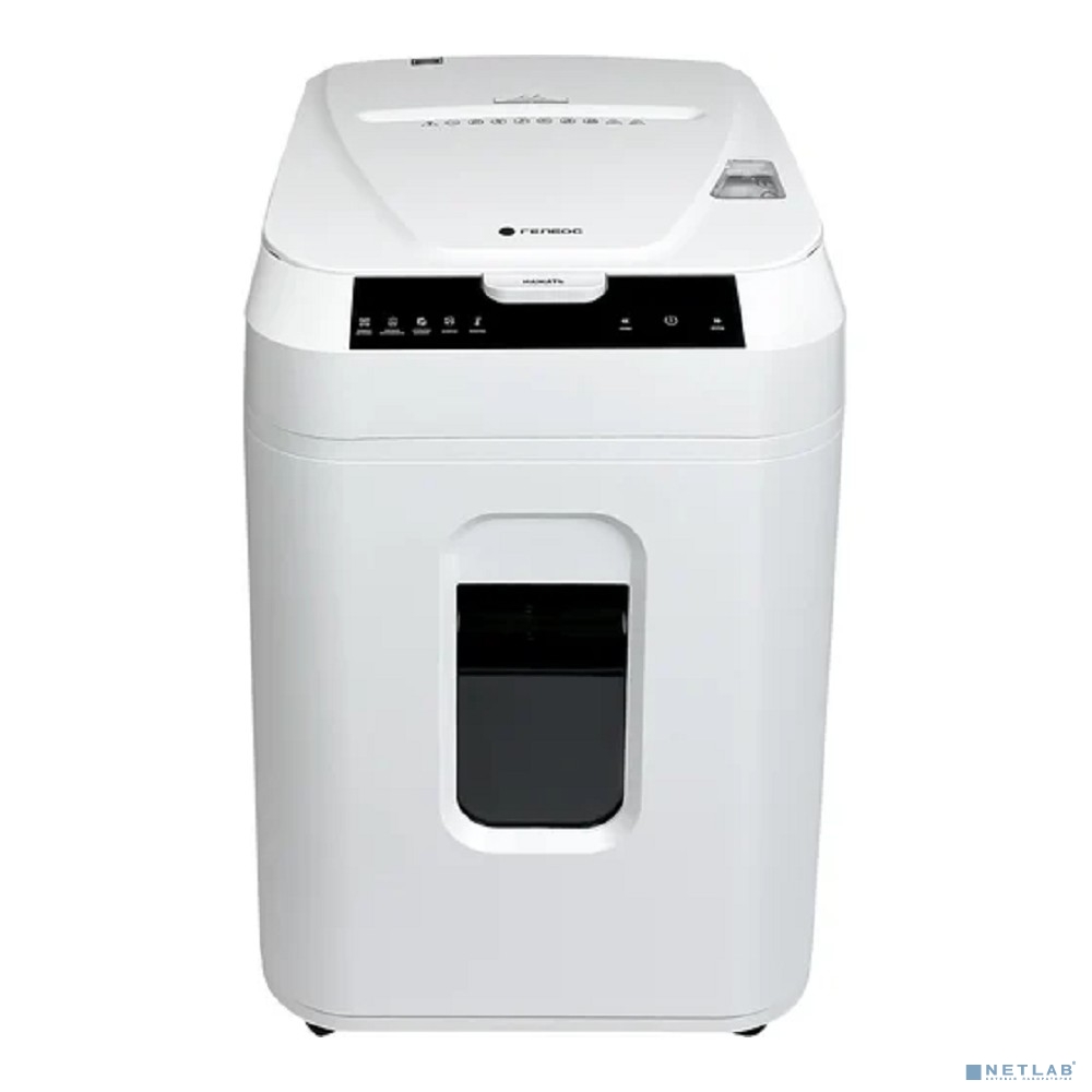 Шредер Heleos АП40-5 белый с автоподачей (секр.P-5) фрагменты 180лист. 37лтр. скрепки скобы пл.карты