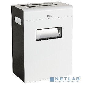 Шредер Deli E9903-EU белый/черный (секр.P-4) фрагменты 12лист. 23лтр. скрепки скобы пл.карты CD