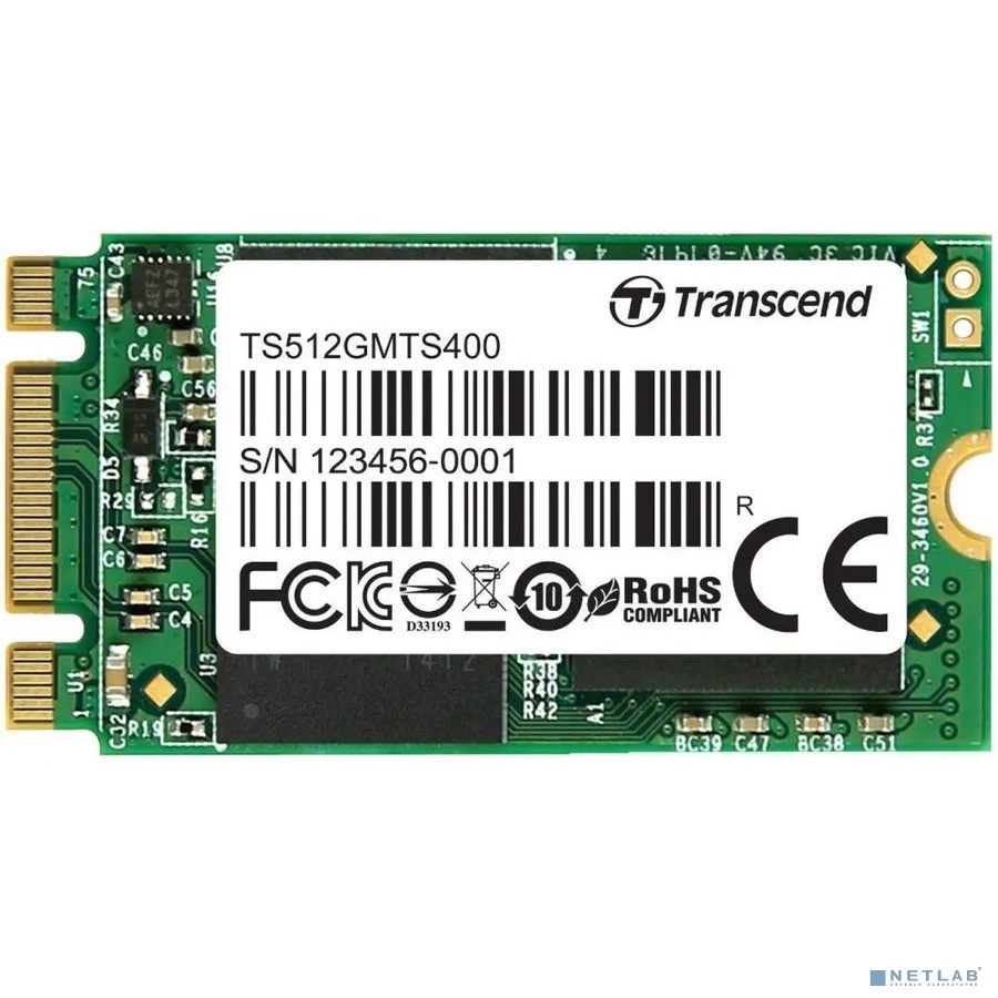 Твердотельный диск 512GB Transcend MTE400S, 3D TLC NAND, M.2 2242 ,PCI-E 4x