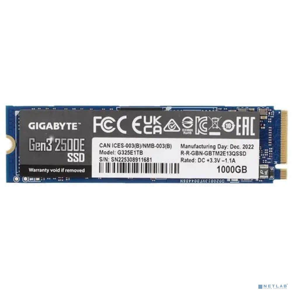 Gigabyte SSD 1TB G325E1TB M.2 NVMe PCIe 3.0