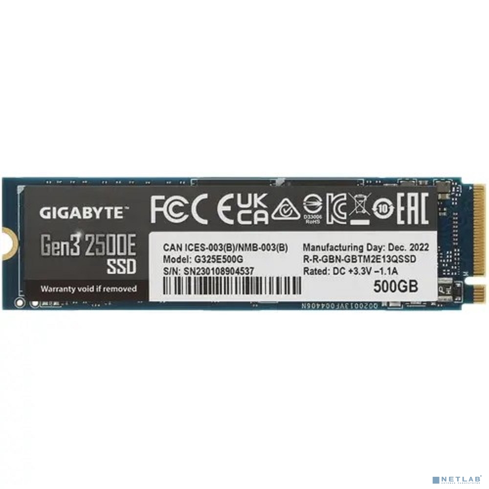 Gigabyte SSD M.2 500GB 2500E G325E500G NVMe PCIe 3.0