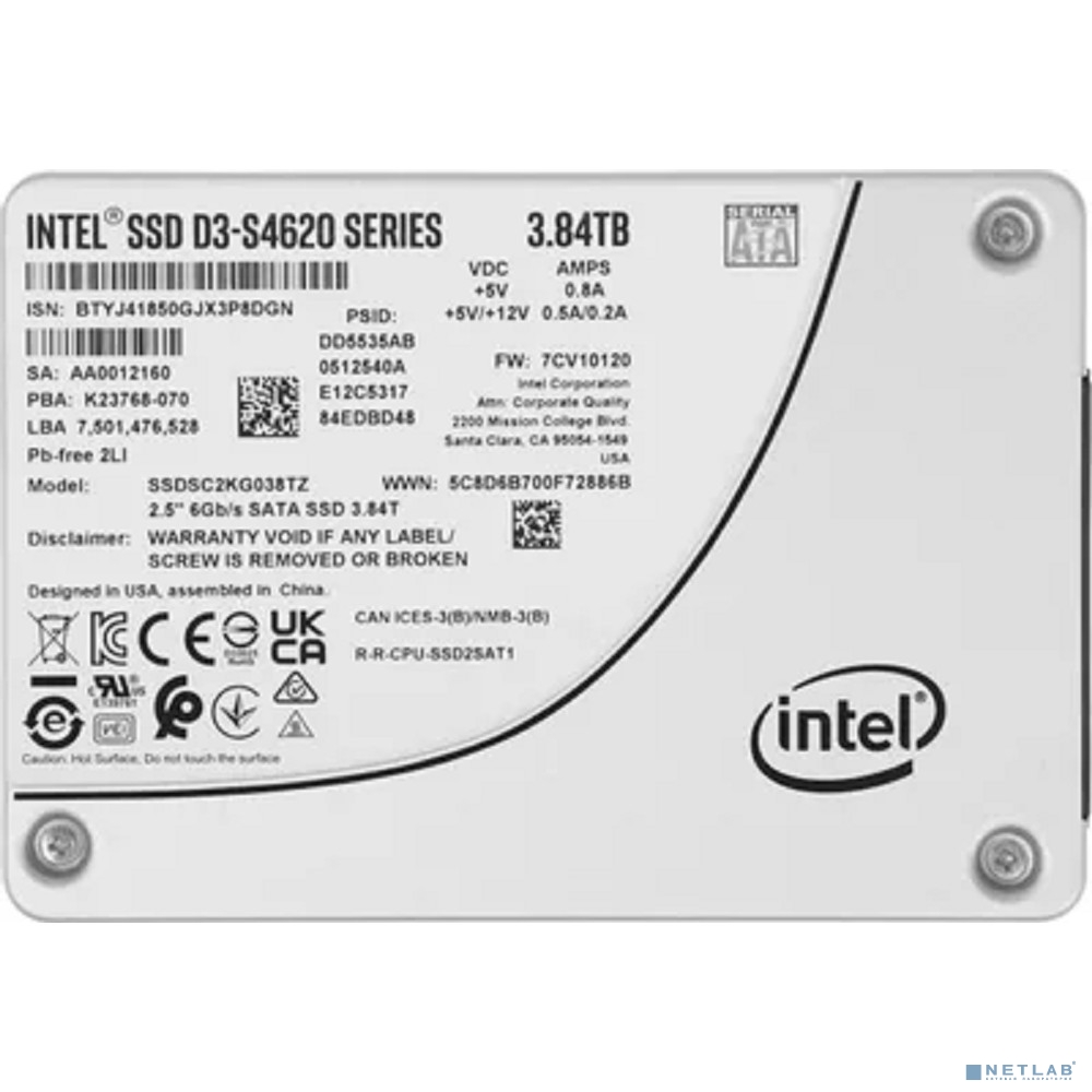 Накопитель SSD INTEL D3-S4620 3.8Tb 2.5" SATA-III SSDSC2KG038TZ01(1Z)