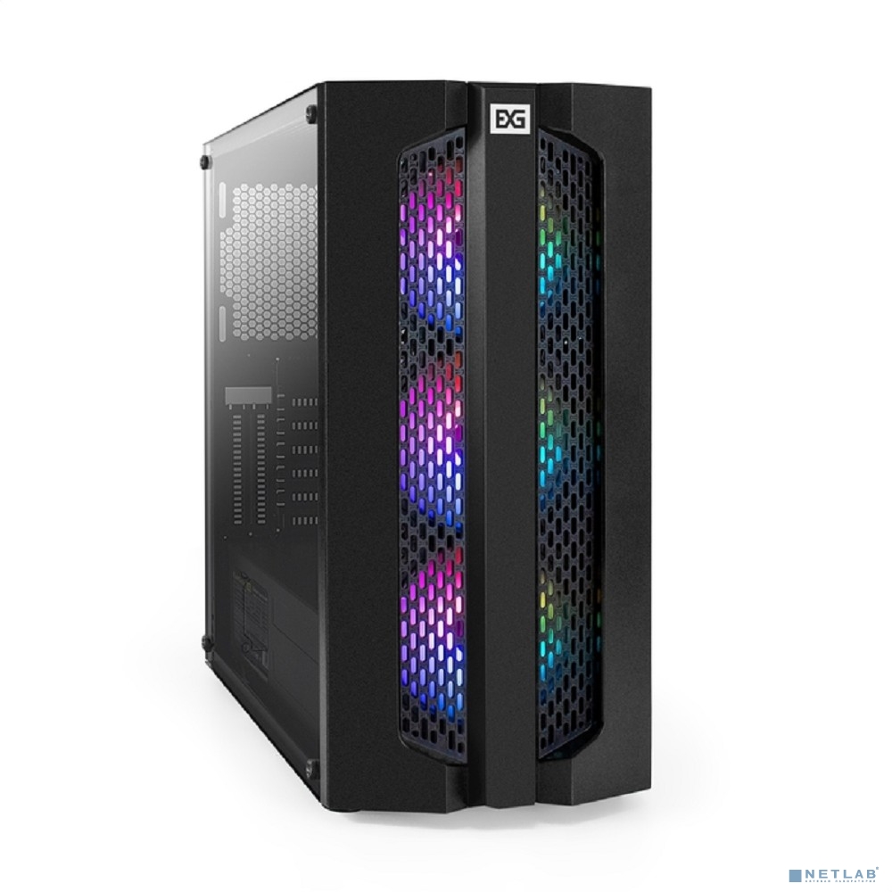 Exegate EX294974RUS Корпус Miditower ExeGate EVO-9205-NPX500 (ATX, БП 500NPX с вент. 12 см, с окном, 1*USB+1*USB3.0, аудио, 3 вент. 12см с RGB подсветкой)
