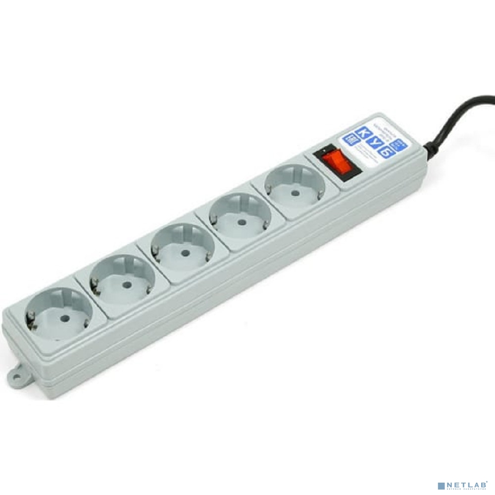 PowerCube Фильтр-удлинитель, 1.9м , 5 розеток (SPG-B-6), серый