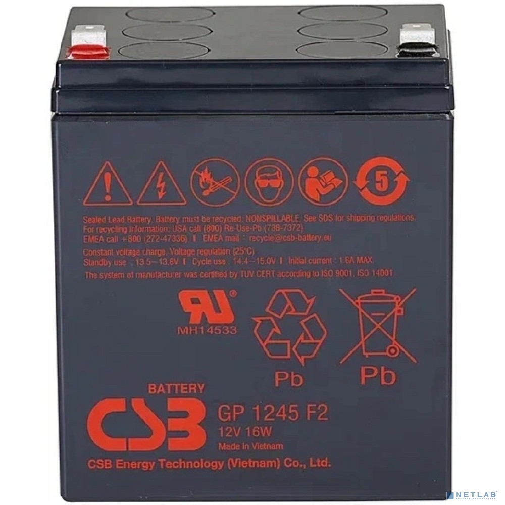CSB Батарея GP1245 (12V 4,5Ah/16W) F2