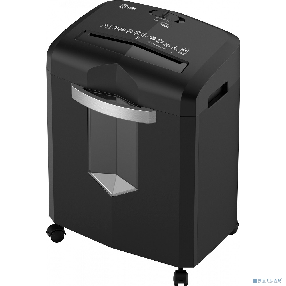 Cactus Шредер CS-SH-15-20-4X35 черный/серый (секр.P-4) перекрестный 15лист. 20лтр. скрепки скобы пл.карты CD (919851)