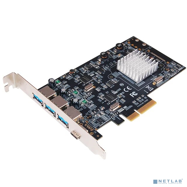 Controller ST-Lab, PCI-E x1, U-1850, DUAL CORE, 3xUSB3.1(A) +1xUSB3.1(C), Ret