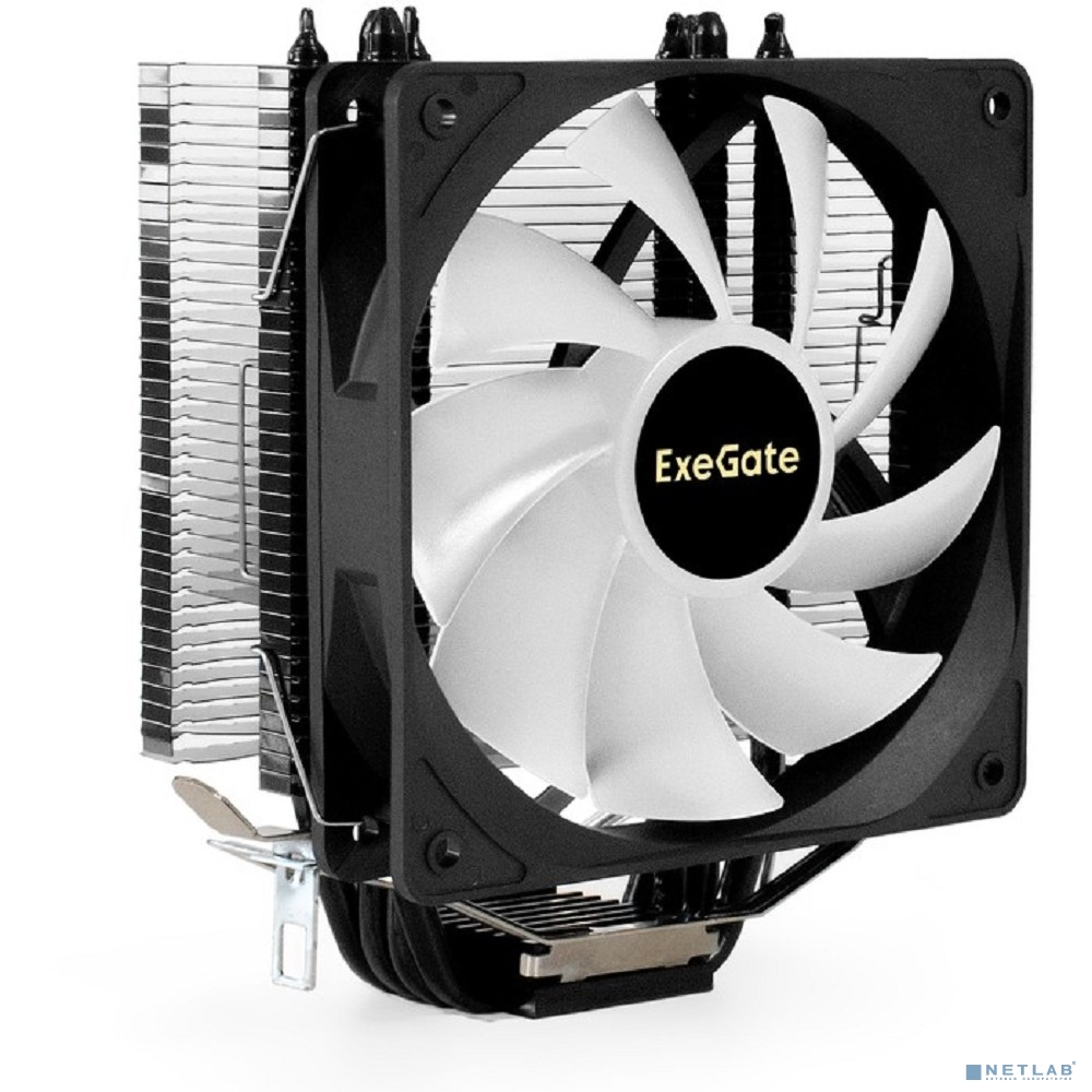 Exegate EX295003RUS Кулер ExeGate Dark Magic EE400XL-PWM.ARGB (Al+Cu, черное покрытие, 4 тепл.трубки, LGA775/1150/1151/1155/1156/1200/1700/AM2/AM2+/AM3/AM3+/AM4/AM5/FM1/FM2/754/939/940, TDP 125W, Fan