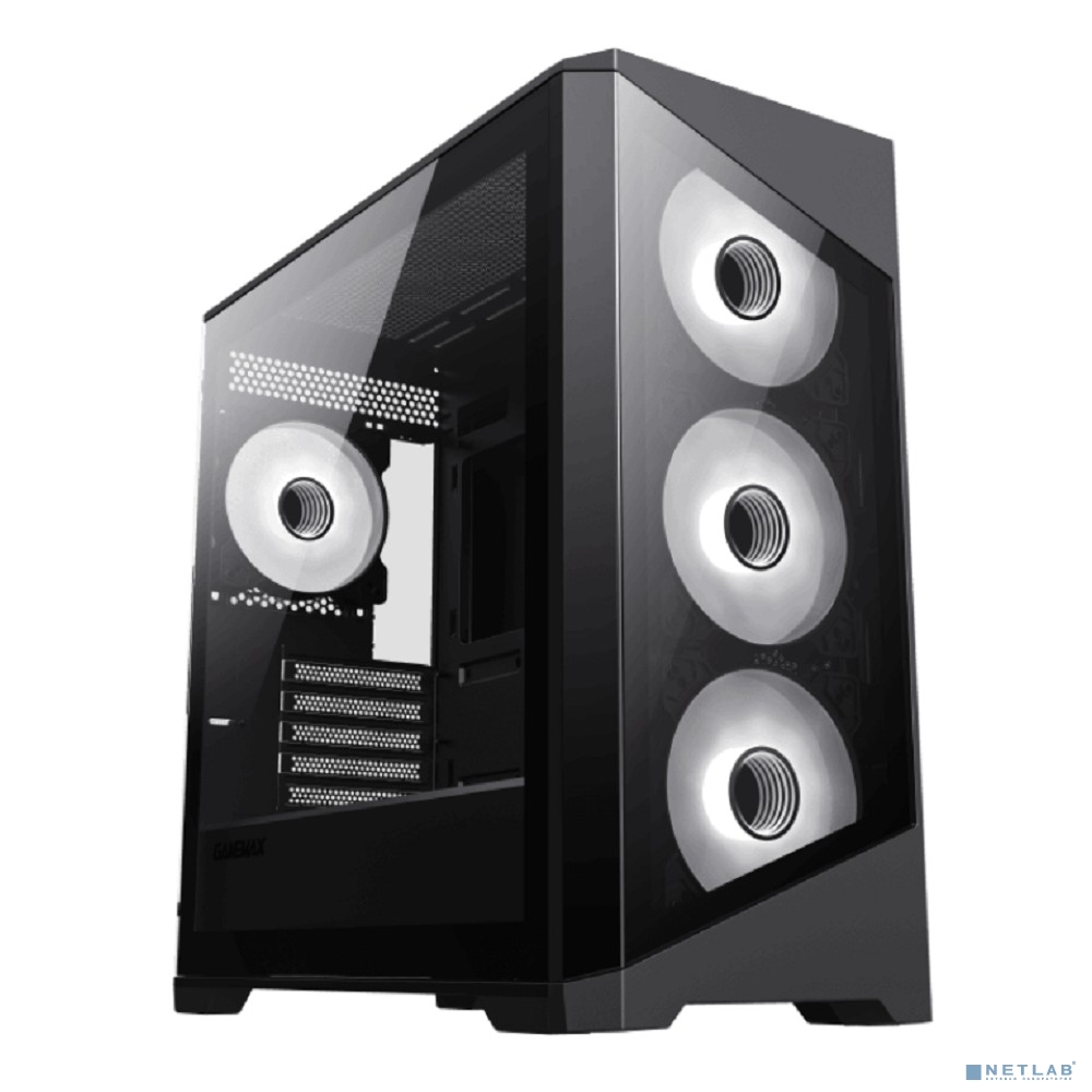 GameMax Корпус Destroyer TGB без БП(mATX, Черн.,USB3.0, Зак.стек., 4*120мм. ARGB , пыл.фильтр)