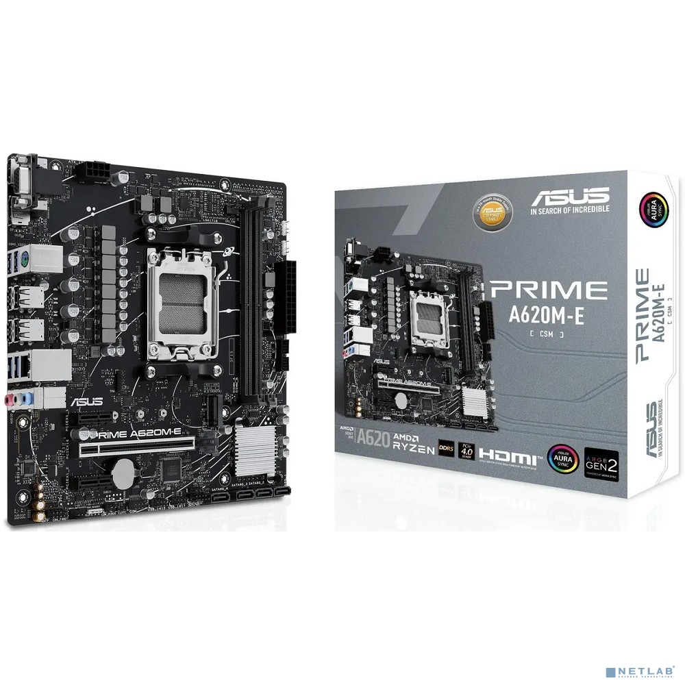 ASUS PRIME A620M-E-CSM (Socket AM5, mATX, 2xDDR5(96GB), VGA/DP/HDMI, 1xPCIe 4.0x16/2xPCIe 4.0x1, 1xLAN, 4xSATA 6Gb/s, 1xM.2, 2xUSB 3.2, 4xUSB 2.0, 1xPS/2)