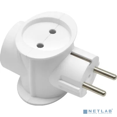 Defender Тройник TG-04 3 розетки, заземление, белый